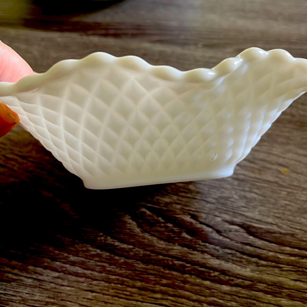 Shallow Milk Glass Dish
